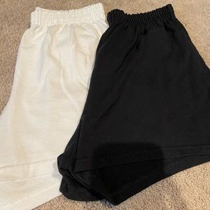 White and Black Soffe Shorts